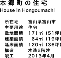 本郷町の住宅